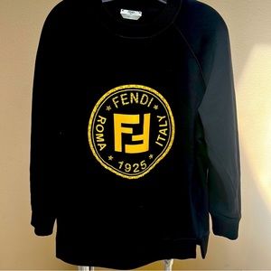 Fendi black sweater with Fendi logo at front